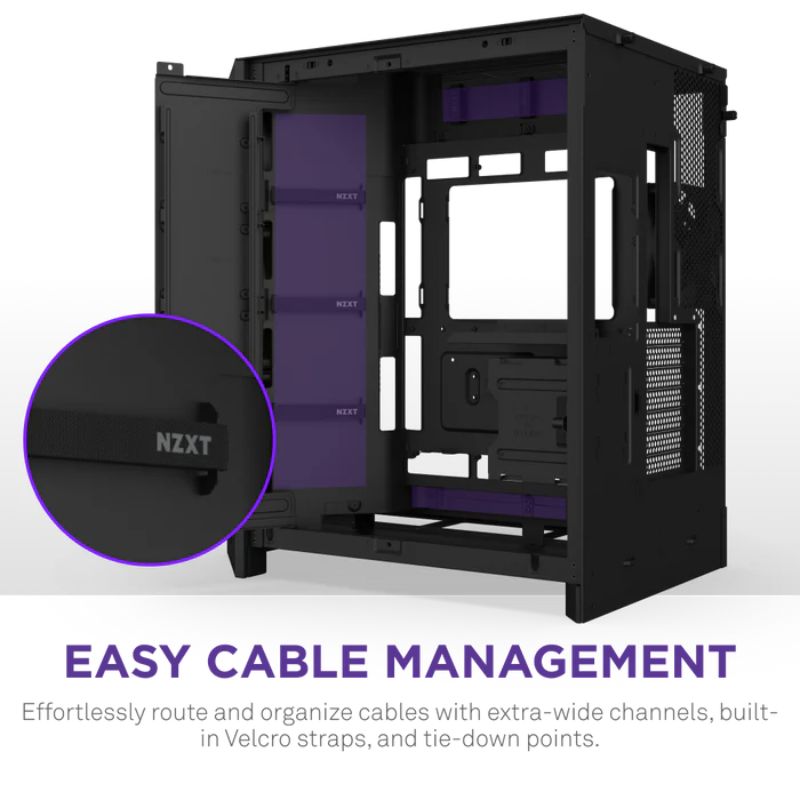 NZXT H9 Flow RGB (2025) Dual-Chamber Mid Tower Case With RGB Fans - Black
