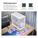 Montech HS02 Pro Mid Tower Two Panel Front & Left Side Tempered Glass Case with 5 ARGB Fans - White