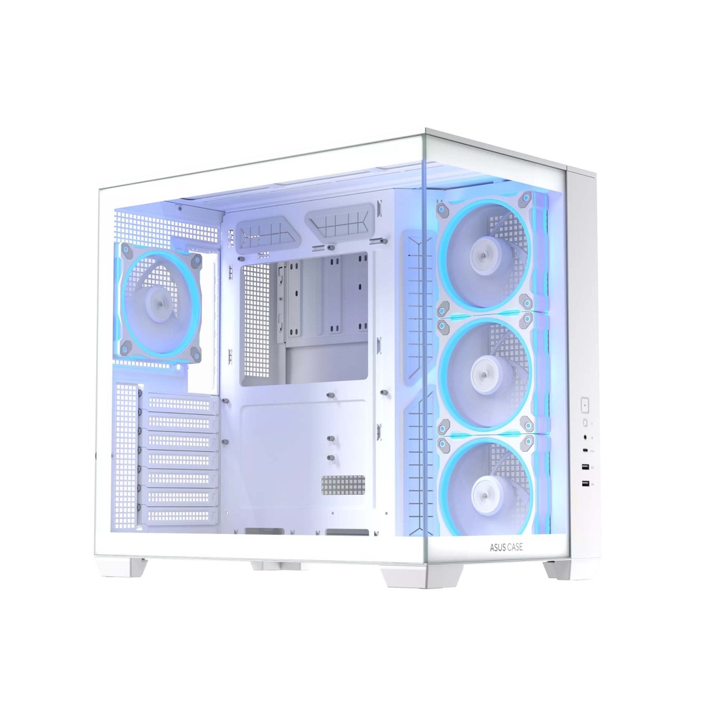 Asus A32 PLUS Mid Tower Steel / ABS Plastic Fornt & Left Side Tempered Glass Side Panel ABS Plastic Case With 4 ARGB Fans -White