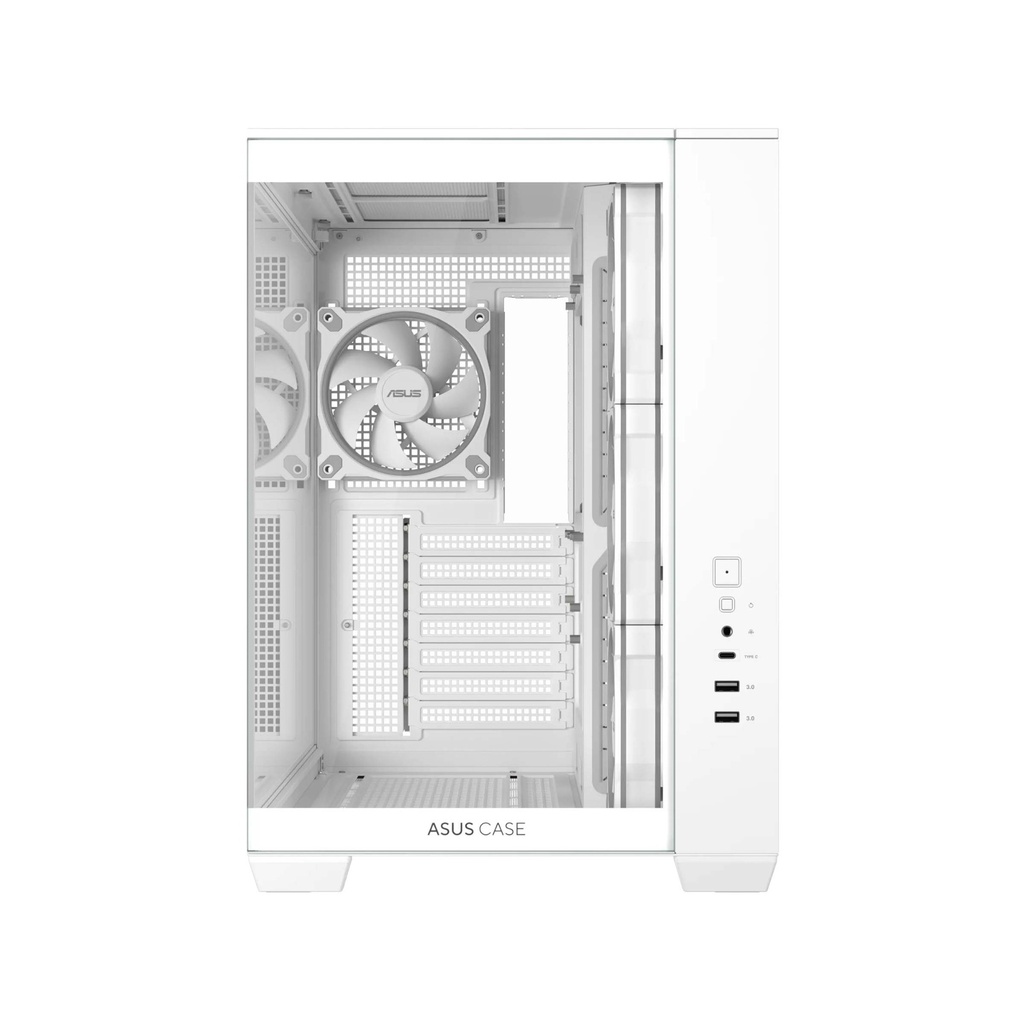 Asus A32 PLUS Mid Tower Steel / ABS Plastic Fornt & Left Side Tempered Glass Side Panel ABS Plastic Case With 4 ARGB Fans -White
