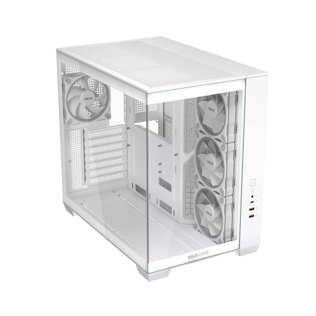 Asus A32 PLUS Mid Tower Steel / ABS Plastic Fornt & Left Side Tempered Glass Side Panel ABS Plastic Case With 4 ARGB Fans -White