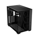 Asus A32 PLUS Mid Tower Steel Fornt & Left Side Tempered Glass Side Panel ABS Plastic Case With 4 ARGB Fans -Black