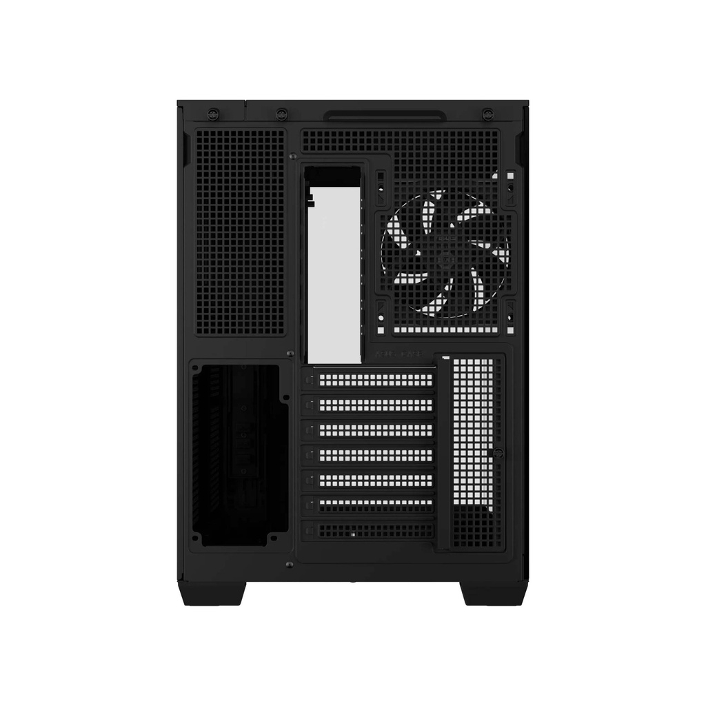 Asus A32 PLUS Mid Tower Steel Fornt & Left Side Tempered Glass Side Panel ABS Plastic Case With 4 ARGB Fans -Black