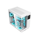 Acer U600 ATX Mid Tower Two Panel Front & Left Side Tempered Glass Case With Built in LED Display 7 ARGB Fans - White