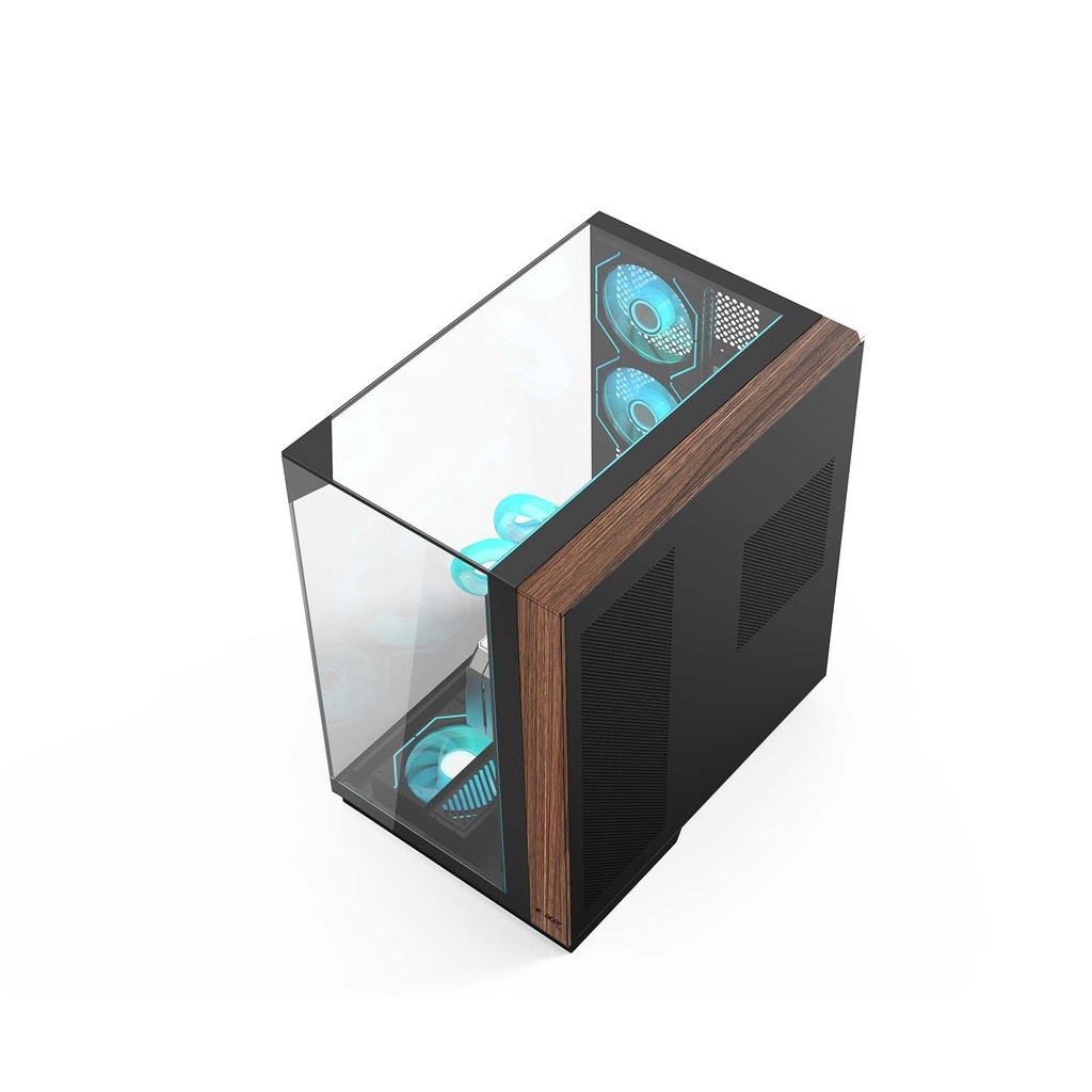 Acer V333 ATX Mid Tower Three Panel Front Top & Left Side Tempered Glass Case With 8 ARGB Fans - Black