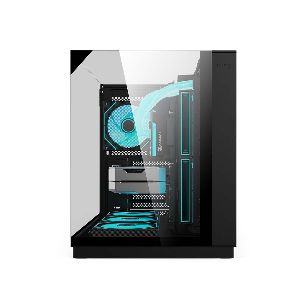 Acer V330 ATX Mid Tower Three Panel Front Top & Left Side Tempered Glass Case With 6 ARGB Fans - Black