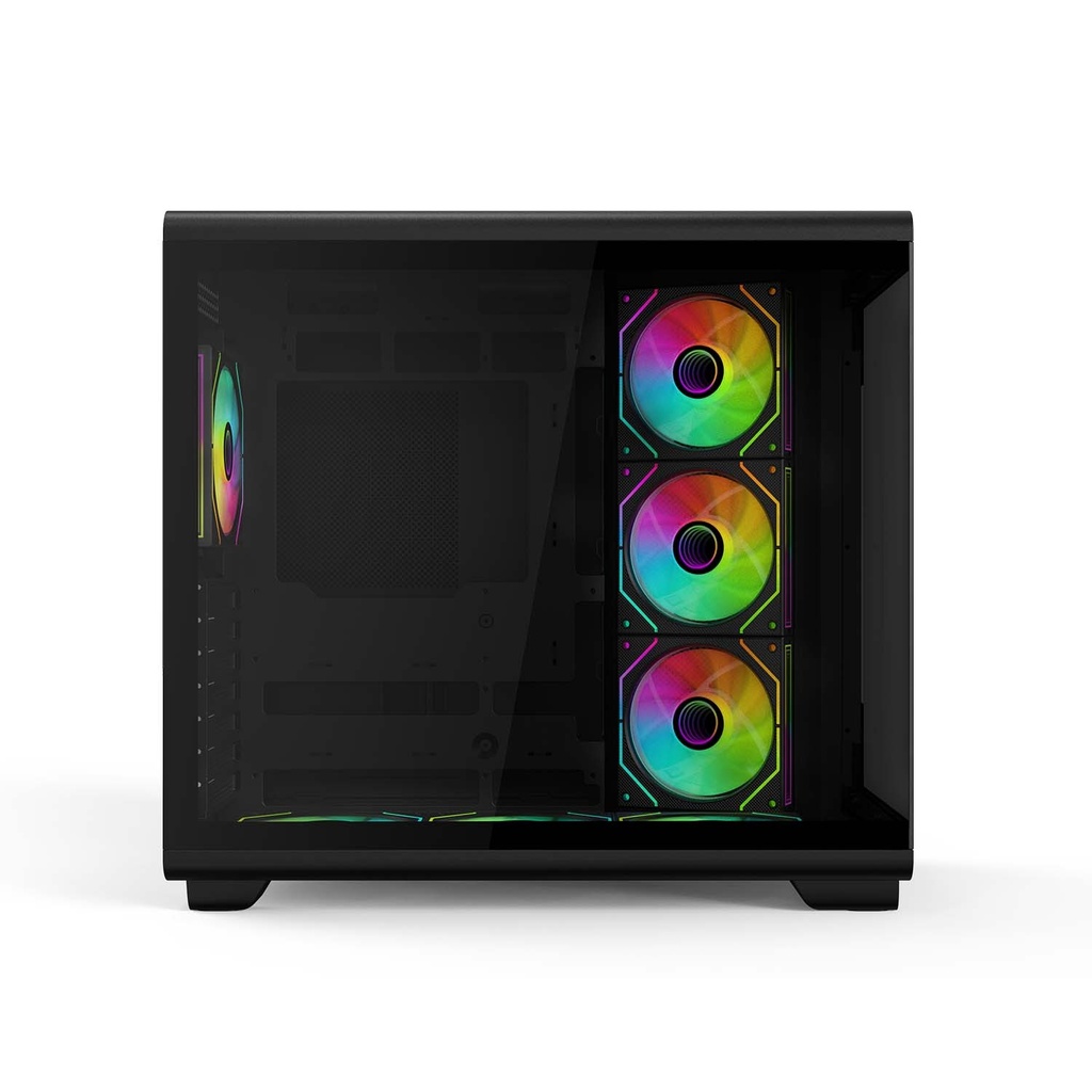 Acer U600 ATX Mid Tower Two Panel Front & Left Side Tempered Glass Case With Built in LED Display 7 ARGB Fans - Black