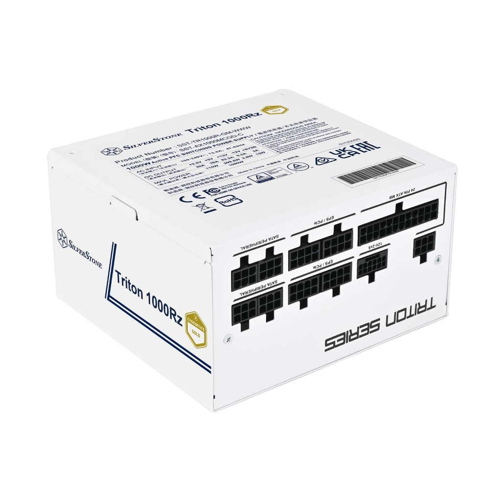 Silver Stone Triton 1000Rz Cybenetics Gold Fully Modular PCIe Gen 5 ATX V3.1 1000W Power Supply - White