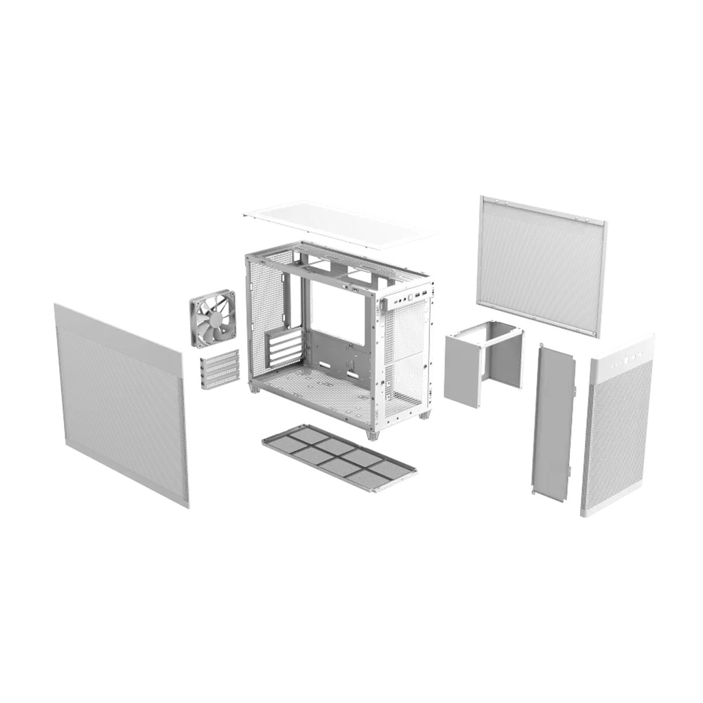 Asus Prime AP201 Micro ATX 33L Left Side Tempered Glass Panel Case Without Fan - White
