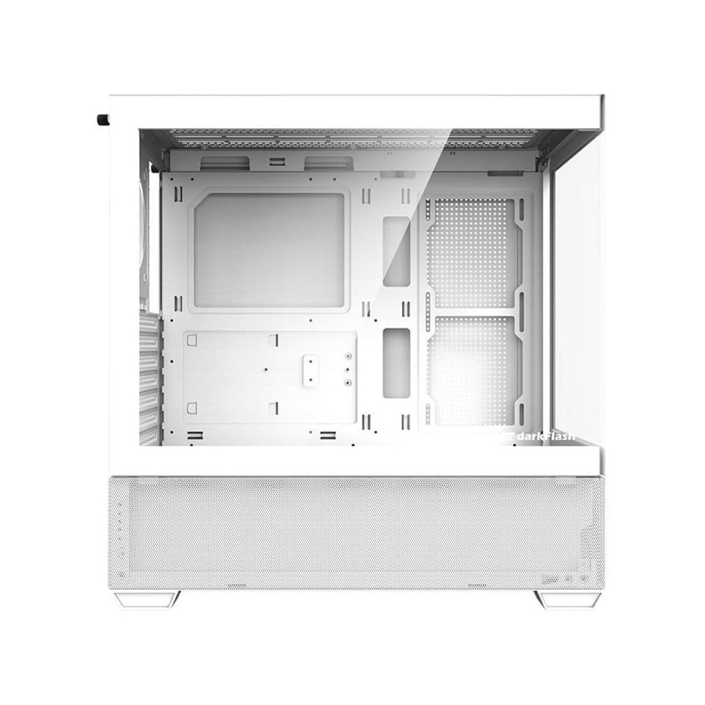 DarkFlash DS900 Air ATX Mid Tower Front Side & Left Side Tempered Glass Panel Case With 3 Fan RGB With RGB Controller - White