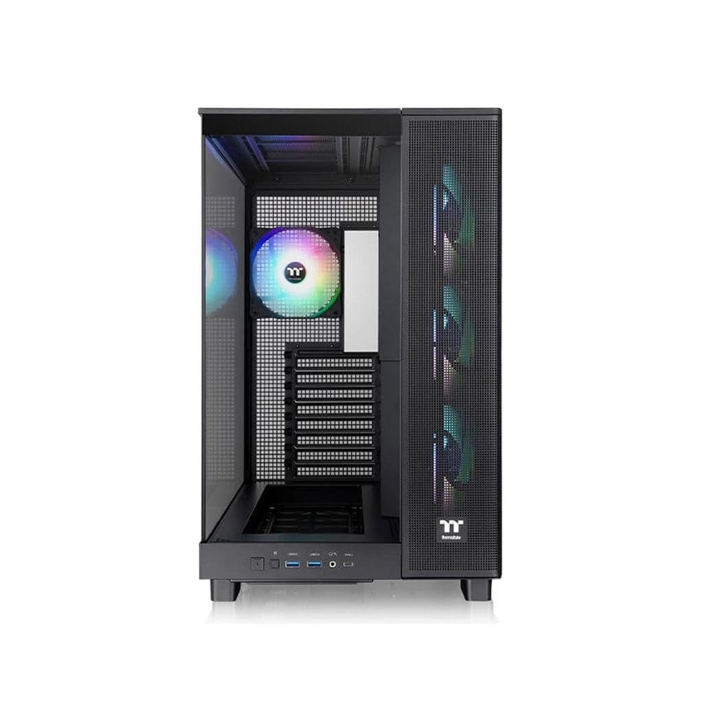 Thermaltake View 380 XL TG Mid Tower Two Panel Front & Left Side Tempered Glass Case with 4 ARGB Fans - Black