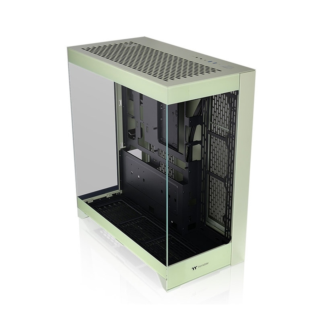 Thermaltake CTE E550 TG Mid Tower ATX Case, 3 Tempered Glass Panels Hidden-Connector Motherboard Support Three-Way VGA Installations Dual Chamber Design, Matcha Green | CA-1Z8-00MEWN-00