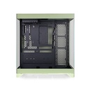 Thermaltake CTE E550 TG Mid Tower ATX Case, 3 Tempered Glass Panels Hidden-Connector Motherboard Support Three-Way VGA Installations Dual Chamber Design, Matcha Green | CA-1Z8-00MEWN-00
