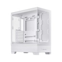Asus A31 Plus Mid Tower Front Side & Left Side Tempered Glass Panel Case With 4 Fan RGB - White