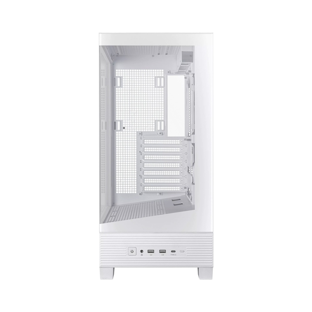 Asus A31 Plus Mid Tower Front Side & Left Side Tempered Glass Panel Case With 4 Fan RGB - White