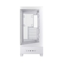 Asus A31 Plus Mid Tower Front Side & Left Side Tempered Glass Panel Case With 4 Fan RGB - White