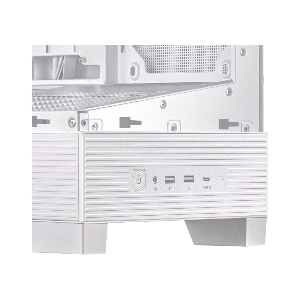 Asus A31 Plus Mid Tower Front Side & Left Side Tempered Glass Panel Case With 4 Fan RGB - White