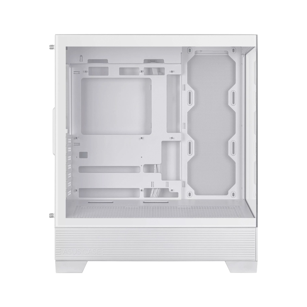 Asus A31 Plus Mid Tower Front Side & Left Side Tempered Glass Panel Case With 4 Fan RGB - White