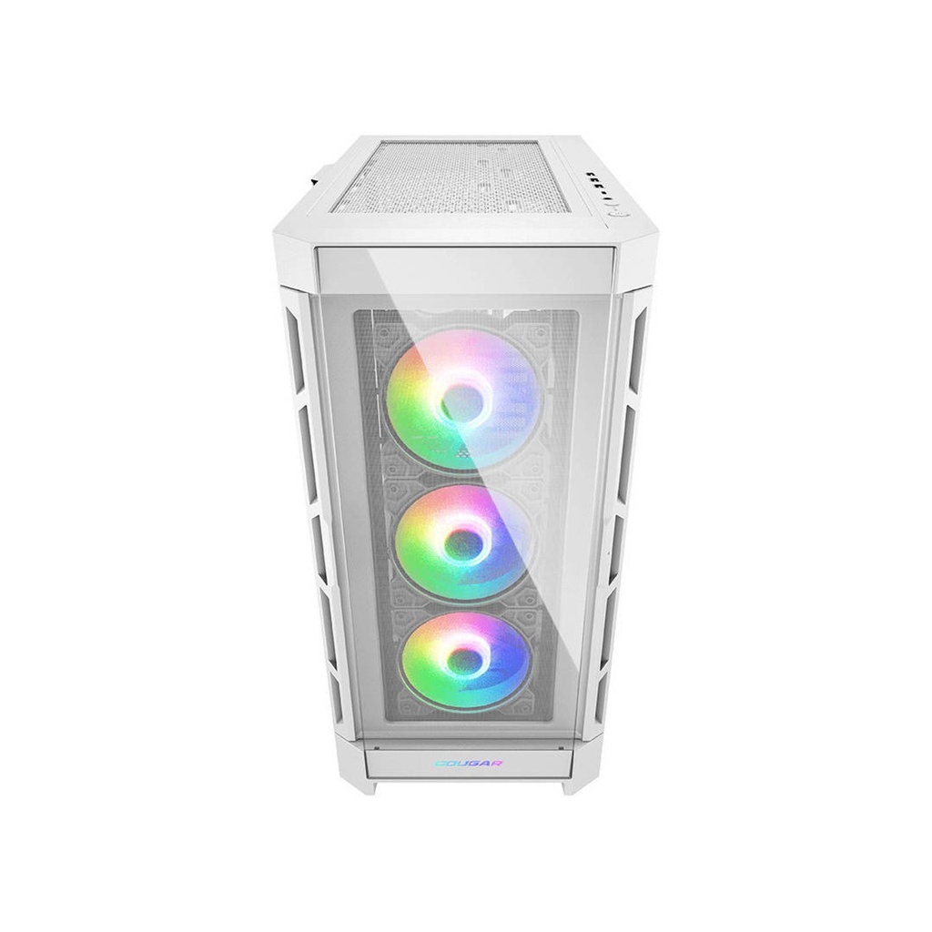 Cougar DuoFace Pro RGB Mid Tower Gaming Case, Two Side Panel Front & Left Tempered Glass Case With 4 ARGB Fan - White