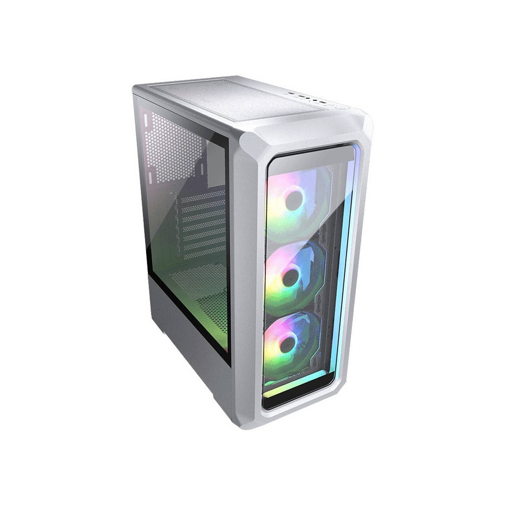 Cougar Archon 2 RGB Brilliant Mid Tower Crystalline Case, Two Side Panel Front and Left Tempered Glass Case With 3 ARGB Fan - White