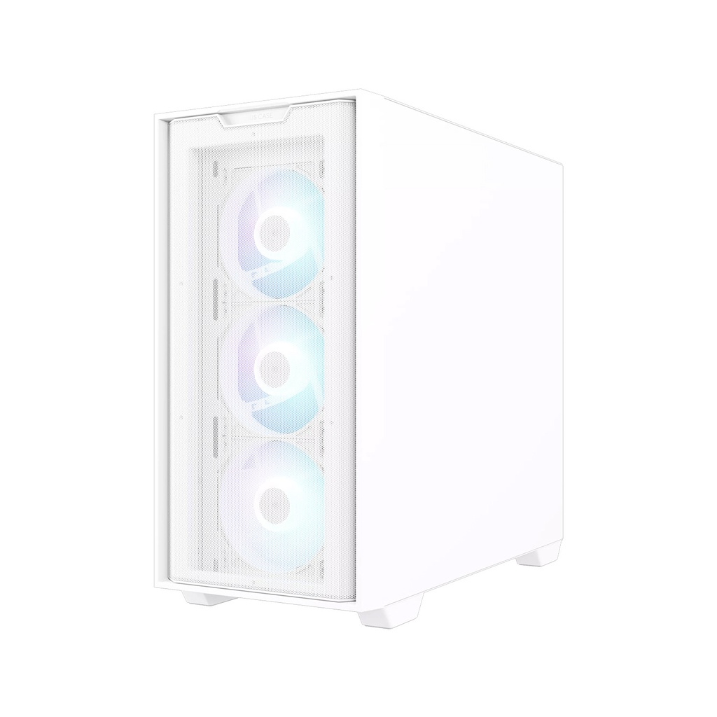 Asus A21 Plus Micro ATX Tower Tempered Glass Side Panel Case With 4 ARGB Fan - White