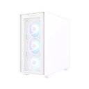 Asus A21 Plus Micro ATX Tower Tempered Glass Side Panel Case With 4 ARGB Fan - White