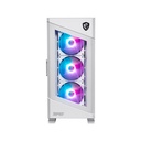 MSI MPG Velox 100R Mid Tower Front Side & Left Side Tempered Glass Panel Case With 4 Fan RGB - White