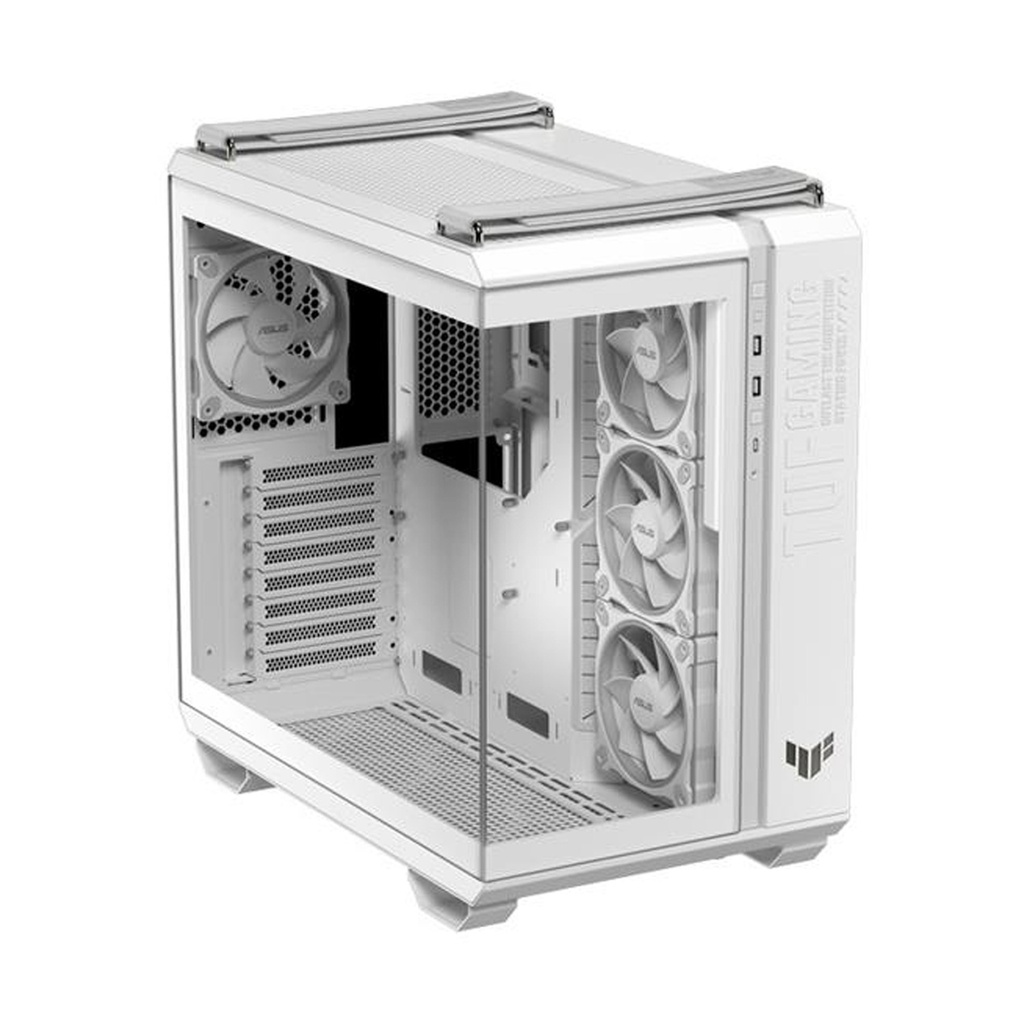 Asus Tuf Gaming GT502 Horizon Mid Tower Two Panel Front & Left Side Tempered Glass Case with 4 ARGB Fans - White