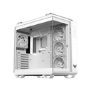 Asus Tuf Gaming GT502 Horizon Mid Tower Two Panel Front & Left Side Tempered Glass Case with 4 ARGB Fans - White