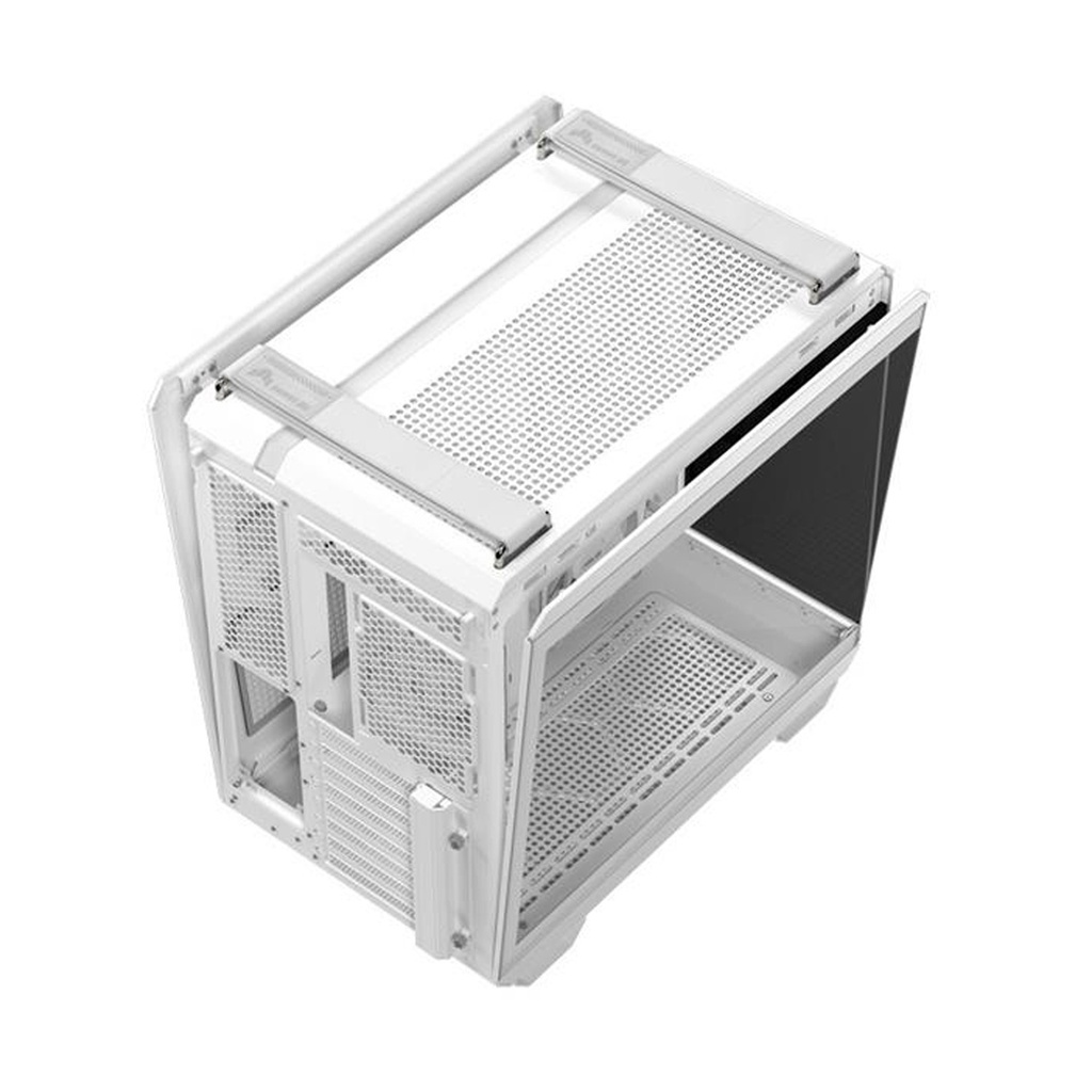 Asus Tuf Gaming GT502 Horizon Mid Tower Two Panel Front & Left Side Tempered Glass Case with 4 ARGB Fans - White