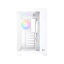 Xigmatek Aqua V Air Arctic Mid Tower Front Side & Left Side Tempered Glass Panel Case with 7 RGB Fans - White