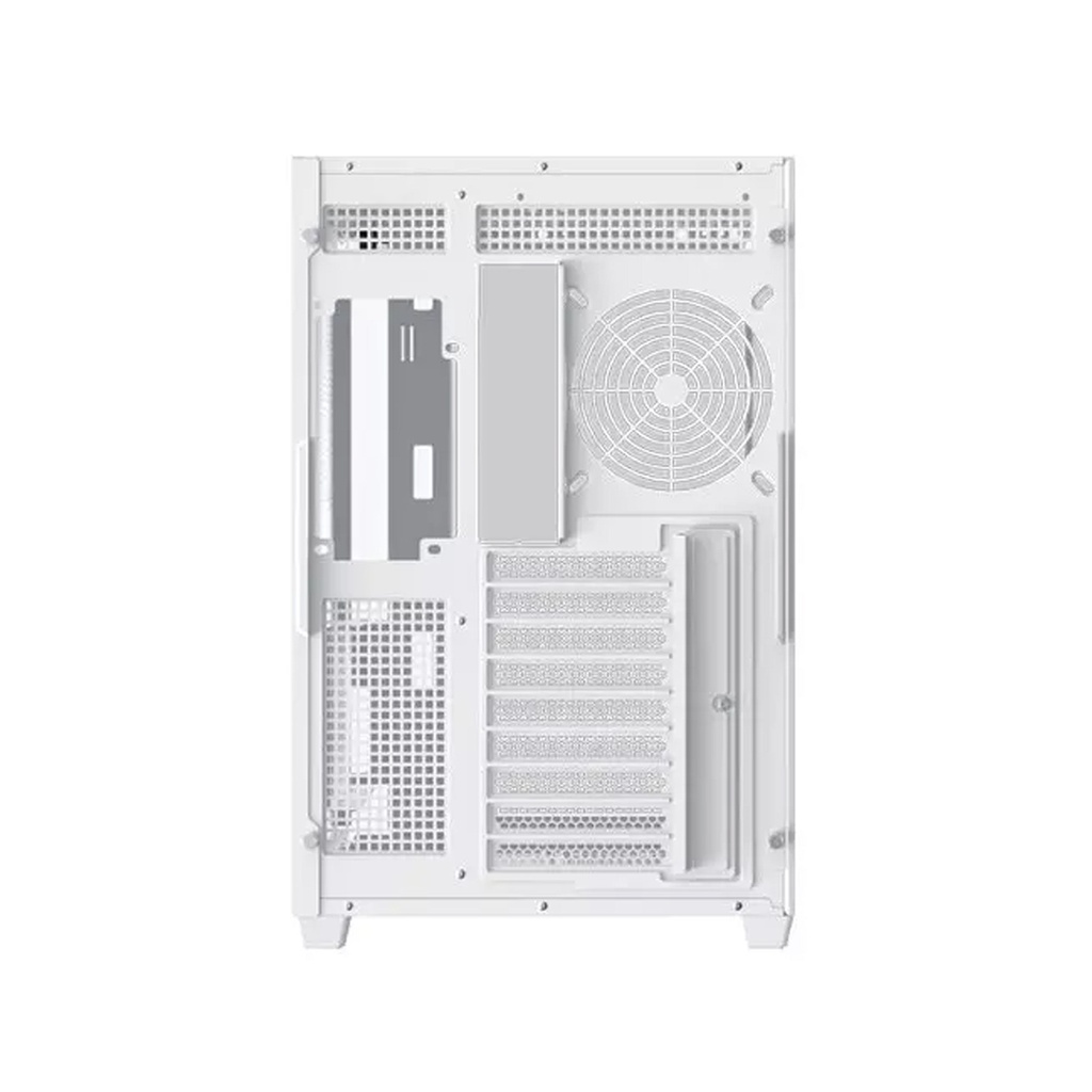 Xigmatek Aqua V Air Arctic Mid Tower Front Side & Left Side Tempered Glass Panel Case with 7 RGB Fans - White
