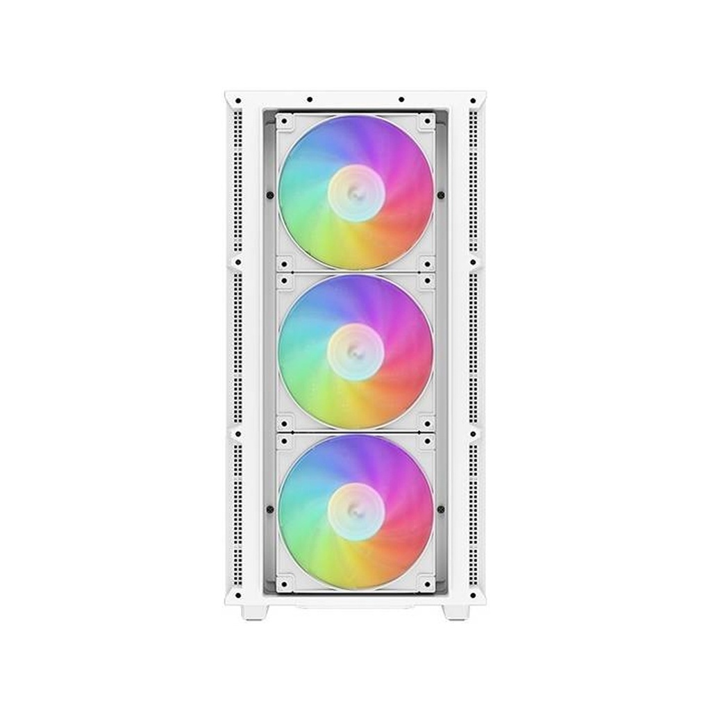 DeepCool CH560 Digital ATX Mid Tower Tempered Glass Side Panel Case with 4 RGB Fans - White