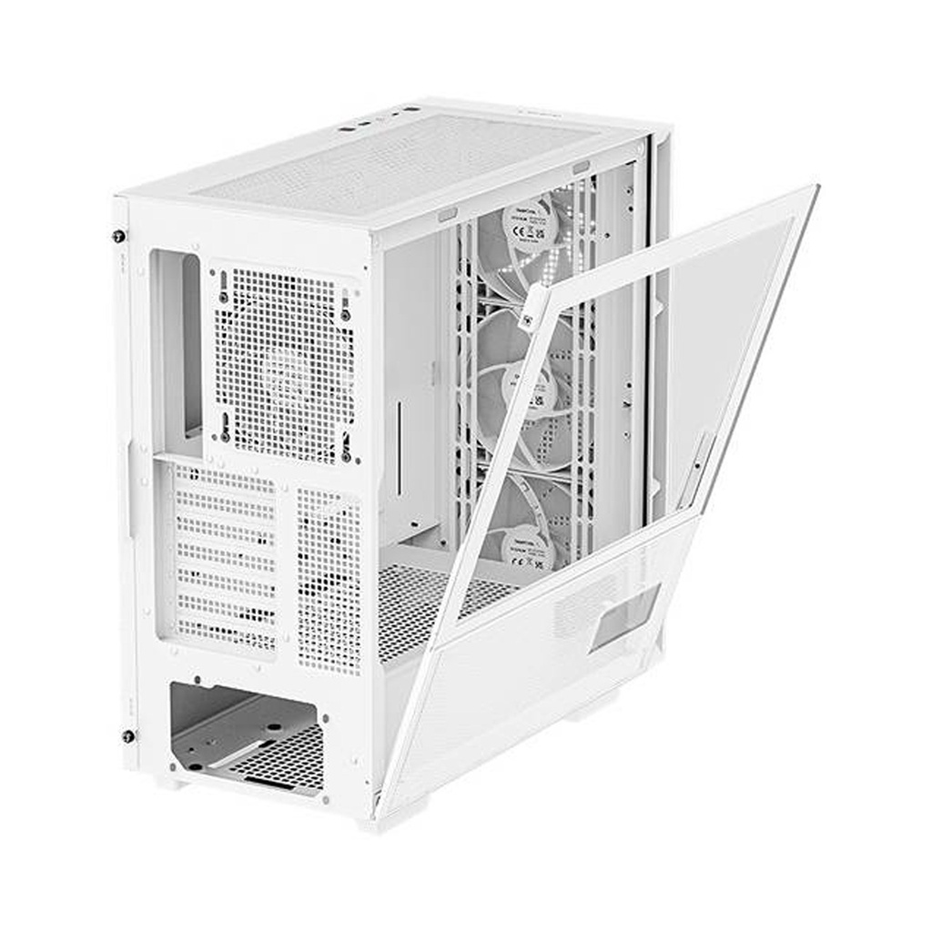 DeepCool CH560 Digital ATX Mid Tower Tempered Glass Side Panel Case with 4 RGB Fans - White