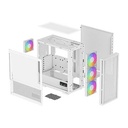 DeepCool CH560 Digital ATX Mid Tower Tempered Glass Side Panel Case with 4 RGB Fans - White