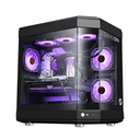 GameOn Valkyrie Series Mid Tower Two Panel Front & Left Side Tempered Glass Case With 3 RGB Fans - Black
