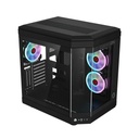 GameOn Valkyrie Series Mid Tower Two Panel Front & Left Side Tempered Glass Case With 3 RGB Fans - Black