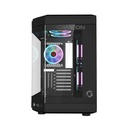 GameOn Valkyrie Series Mid Tower Two Panel Front & Left Side Tempered Glass Case With 3 RGB Fans - Black