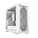 Asus A23 Plus Mid Tower Front Side & Left Side Tempered Glass Panel Case With 4 Fan RGB - White