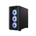 Asus A23 Plus Mid Tower Front Side & Left Side Tempered Glass Panel Case With 4 Fan RGB - Black