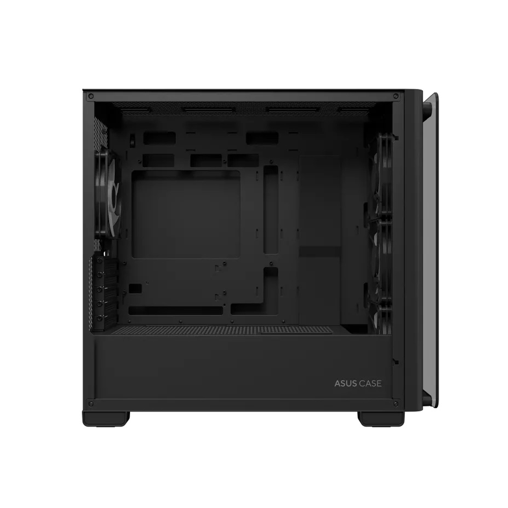 Asus A23 Plus Mid Tower Front Side & Left Side Tempered Glass Panel Case With 4 Fan RGB - Black