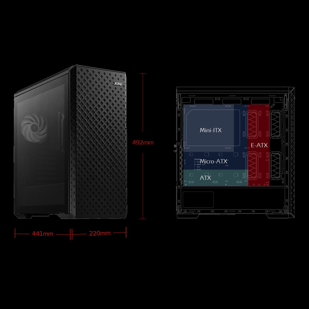 XPG Defender Pro Mid-Tower Chassis PC Case - Black