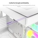 Montech King 65 Pro Mid Tower Two Panel Front & Left Side Tempered Glass Case with 3 RGB Fans - White
