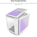 Montech King 65 Pro Mid Tower Two Panel Front & Left Side Tempered Glass Case with 3 RGB Fans - White
