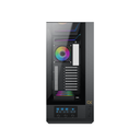 Xigmatek Vision Pro Midtower LCD Display Three Panel Front,Top & Left Side Tempered Glass Case with 8 ARGB Fans - Black