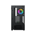 Xigmate Vision Midtower Smart Fan Control LCD Display Panel ATX Front Side & Left Side Tempered Glass Panel Case with 7 ARGB Fans - Black