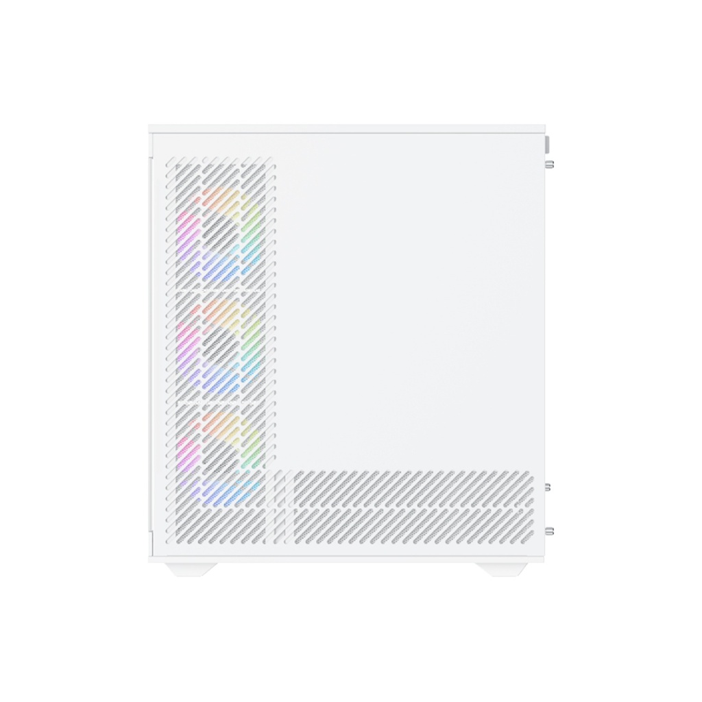 Xigmatek META ATX Mid Tower Case Front Side & Left Side Tempered Glass Panel with 4 ARGB Fans - White