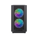 GameMax F36 Micro Tower Mesh Tempered Glass Side Panel Case with 3 RGB Fans - Black