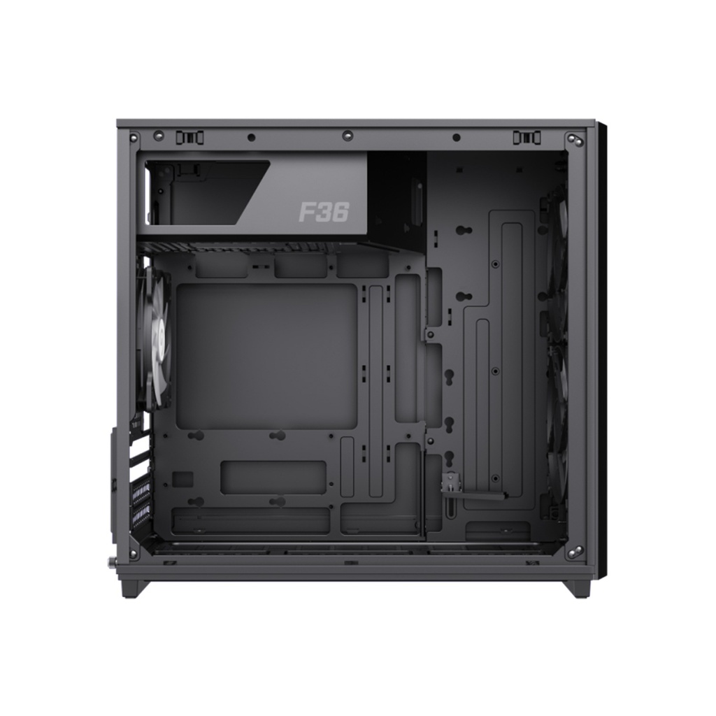 GameMax F36 Micro Tower Mesh Tempered Glass Side Panel Case with 3 RGB Fans - Black