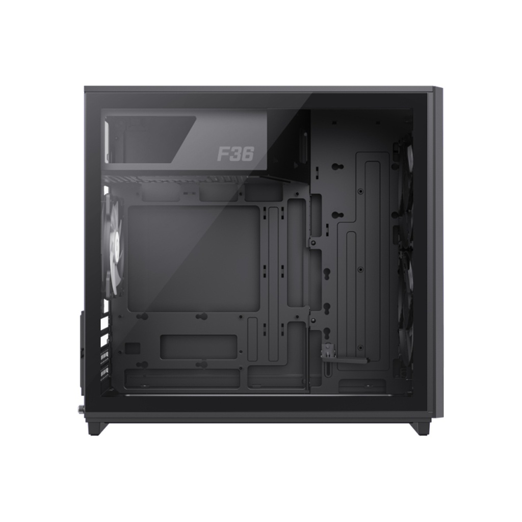 GameMax F36 Micro Tower Mesh Tempered Glass Side Panel Case with 3 RGB Fans - Black
